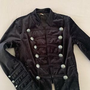 Free People Black velvet jacket